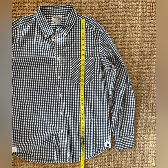 Lucky Brand M Blue White Check Button Down Shirt Too - Picture 9 of 9